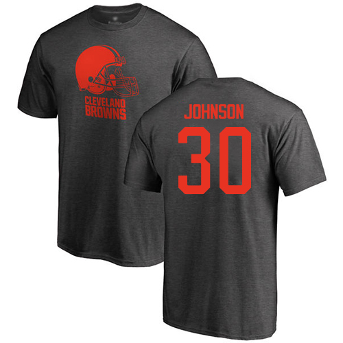 Men Cleveland Browns D Ernest Johnson Ash Jersey #30 NFL Football One Color T Shirt